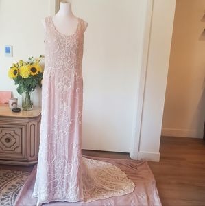 LAZARO VINTAGE TRUMPET STYLE WEDDING GOWN Euro-size 16/US 14